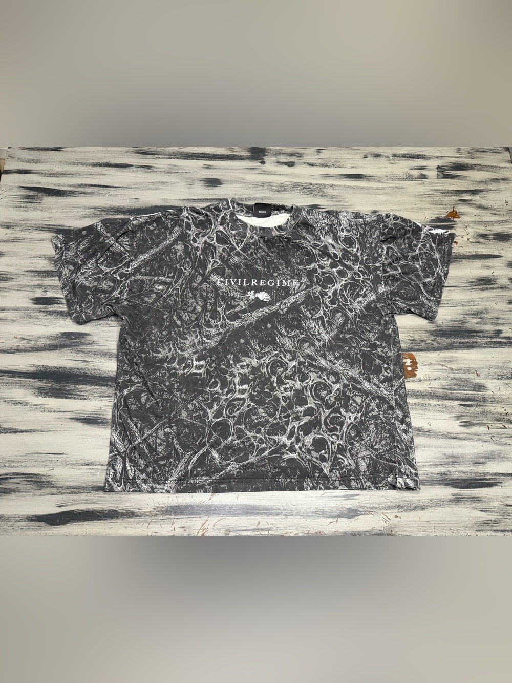 Civil Regime Men's Black & White Graphic Tee Size Medium Punk Rock 🎸☠️
